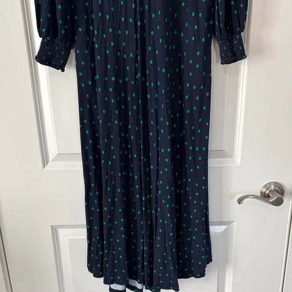 Boden Navy and green Long Sleeve Dress - Picture 5 of 8